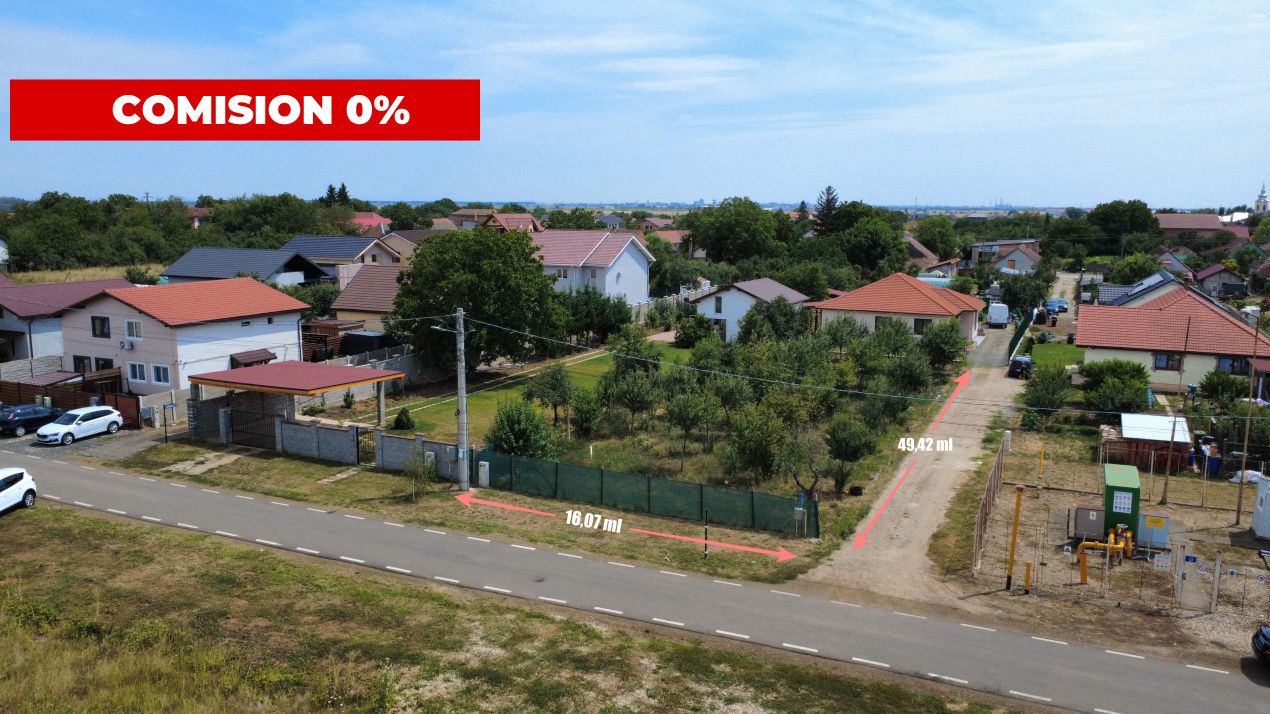Comision 0 - Teren intravilan 800 mp Sânandrei | CU pentru Duplex P+2E | 2FS=65m