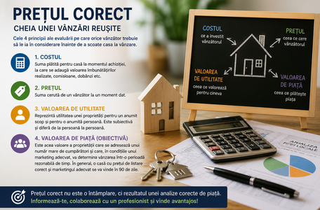 Prețul corect vinde proprietatea: Cum se stabilește valoarea reală a unei locuințe